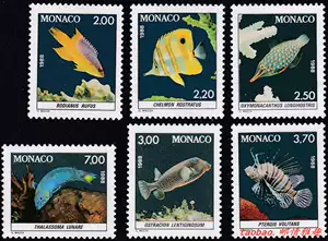 Monaco Stamp 1988 Аквариум декоративная рыба тропическая рыба Морская рыба 6 совершенно новая