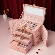 European-style large-capacity jewelry box exquisite multi-layer jewelry box earrings necklaces jewelry storage box birthday gift for girls