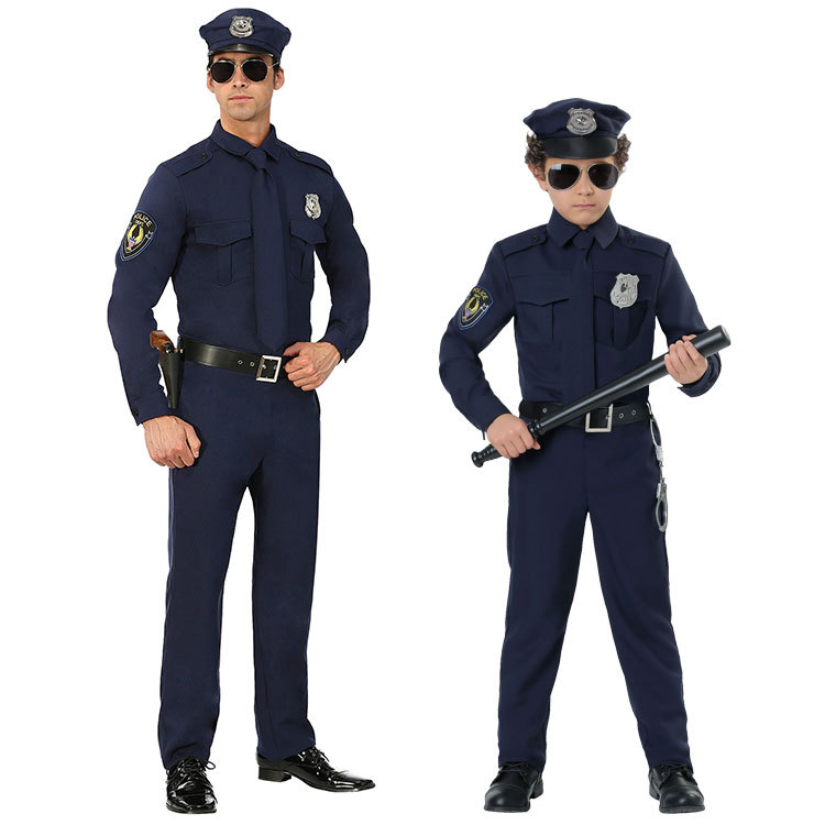 Halloween Carnival Party Annual Meeting Stage Performance Adult Male Police Officer Costume