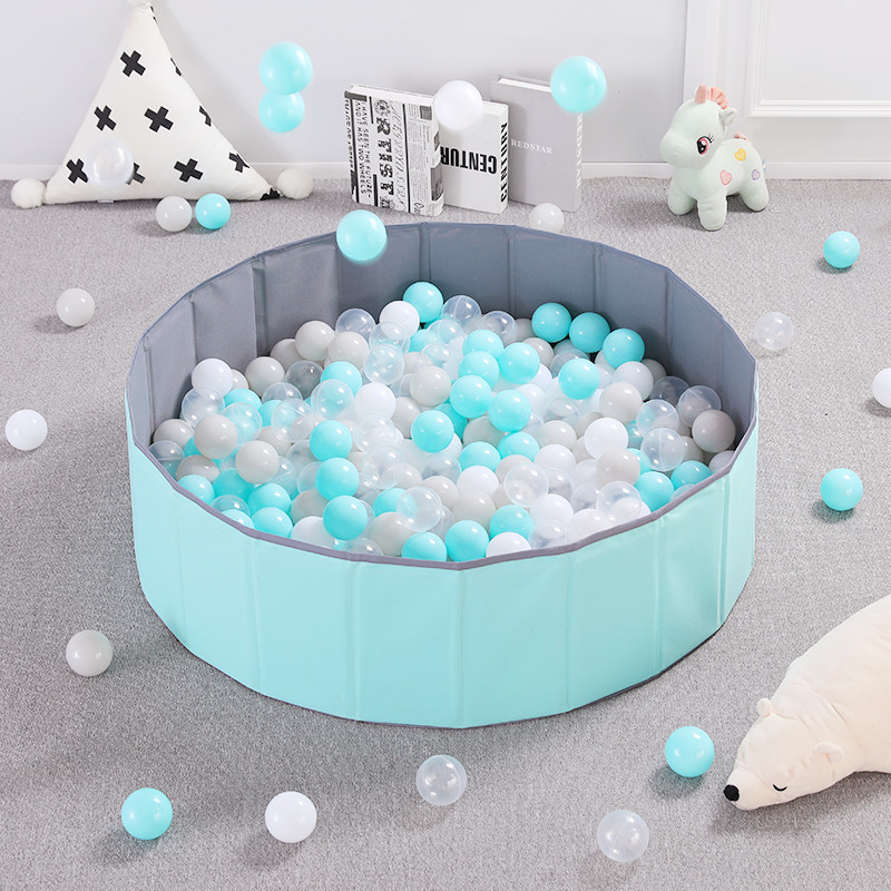 Foldable household baby round ocean ball pool wave ball bubble storage toy free inflatable leather ball pool fence