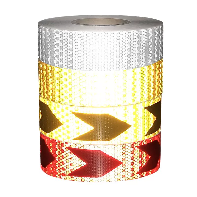 Black and yellow retroreflective safe sticker
