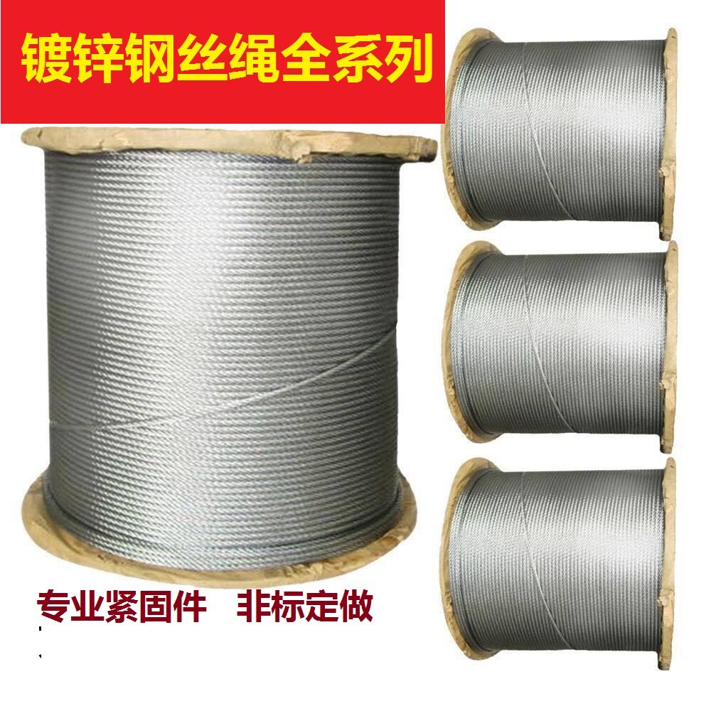 Galvanized steel wire rope 3 4 - 16mm bundled fixed wire rope lifeline safety rope decoration pull line hanging lamp tag