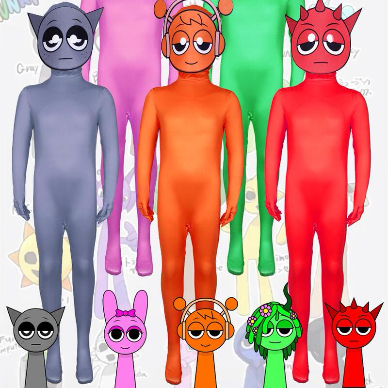 Cross-Border New Hot Product Sprunki Plush Rhythm Box Cosplay Costume Game Peripheral Bodysuit Cross-Border New Hot Product Sprunki Plush Rhythm Box Cosplay Costume Game Peripheral Bodysuit