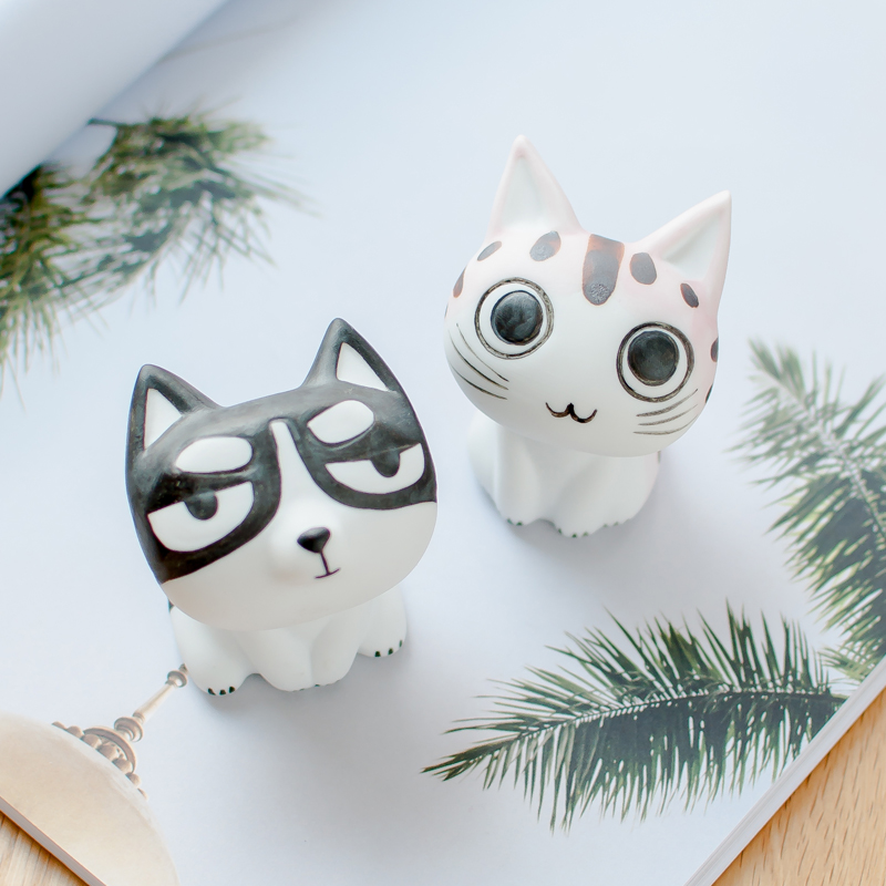 Ceramic cute cat puppy book desktop decoration for girl boyfriend couple creative birthday gift to commemorate a pair