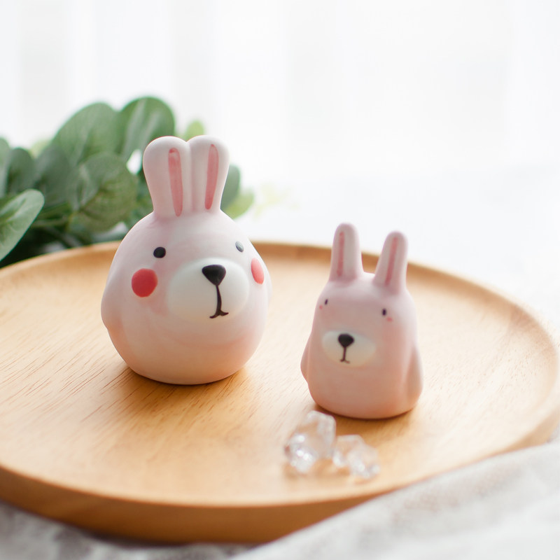 Cute cute desktop bunny decoration ceramic home decoration decoration for girlfriends girls Mid-Autumn Festival gifts
