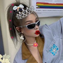 Future Tech Sensation Personality Silver and Mens Same-style Sunglasses Polarized Sunglasses Y2K Hot Girl Hip Hop Trampoline Glasses