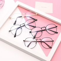 Han Edition New Metal Super Light Flat Light Glasses Frame Art Retro Metal Round Face Flat Mirror Manufacturer Direct