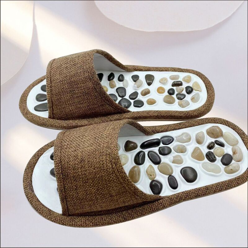 Foot Massage Slippers, Acupoint Foot Therapy Shoes for Women, Durable Pebble Health Therapy Shoes, Soft-Soled Home Shoes, All-Season Style