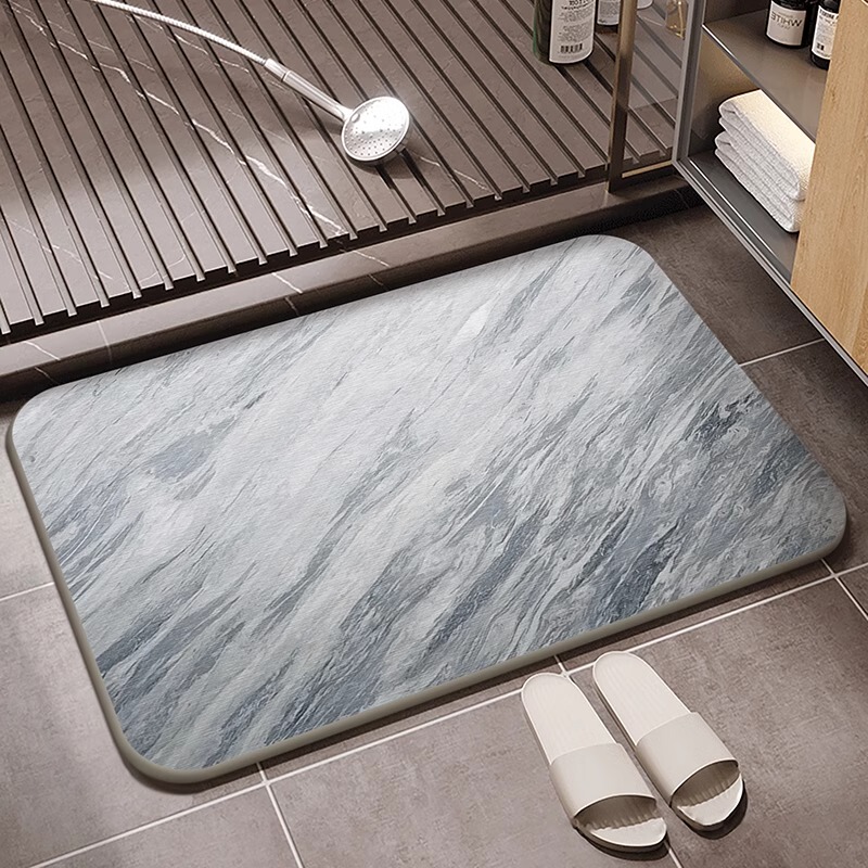 Simple Marble-Patterned Hard Diatomaceous Earth Floor Mat, Bathroom Water-Absorbing Quick-Drying Foot Mat, Household Bathroom Toilet Non-Slip Mat Simple Marble-Patterned Hard Diatomaceous Earth Floor Mat, Bathroom Water-Absorbing Quick-Drying Foot Mat, Household Bathroom Toilet Non-Slip Mat