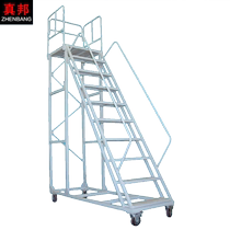 Aerial vehicle warehouse push aerial vehicle mobile anti-slip silent pulley shelf ladder aerial vehicle supermarket tallying ladder