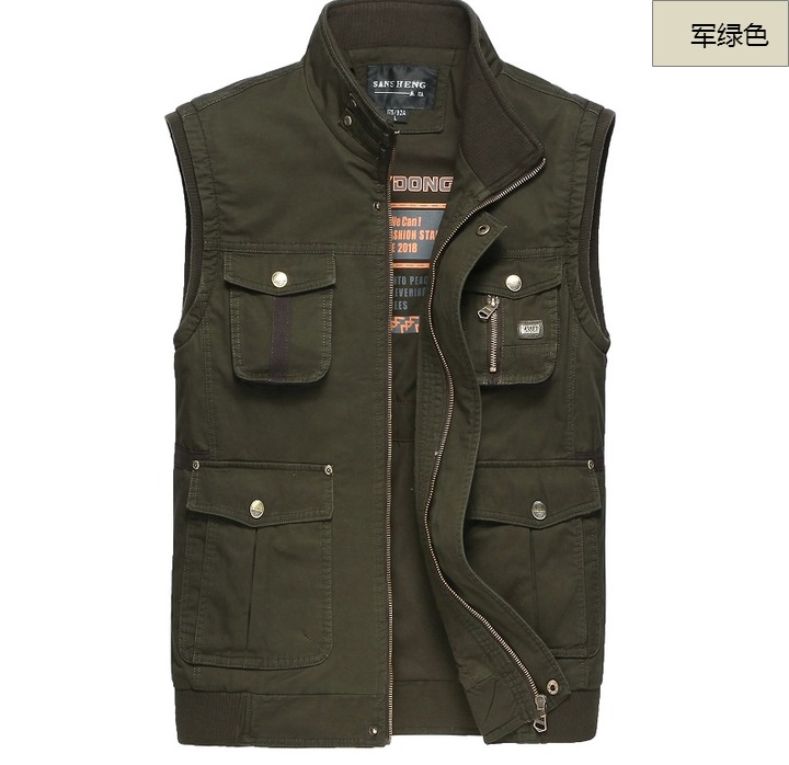 Áo vest nam trung niên mùa xuân và mùa thu áo khoác cotton mỏng áo khoác mùa đông nam