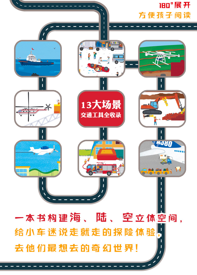 中英双语交通工具立体书 100种交通工具 138处互动机关 13大场景 图10