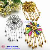 Stage Clothing Accessories Stage Performance Headwear Accessories Chest Floral Collar Flowers handmade sequin flowers