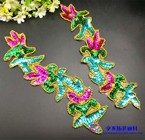 Stage Clothing Accessories Dance Performance Accessories Headwear bright sheet Flowers Pearl pieces of gold and silver color