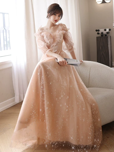 Розовое платье подружки невесты Sisterhood напрокат. Платье для хора для сольного выступления. Женское длинное платье. Прокат HE.