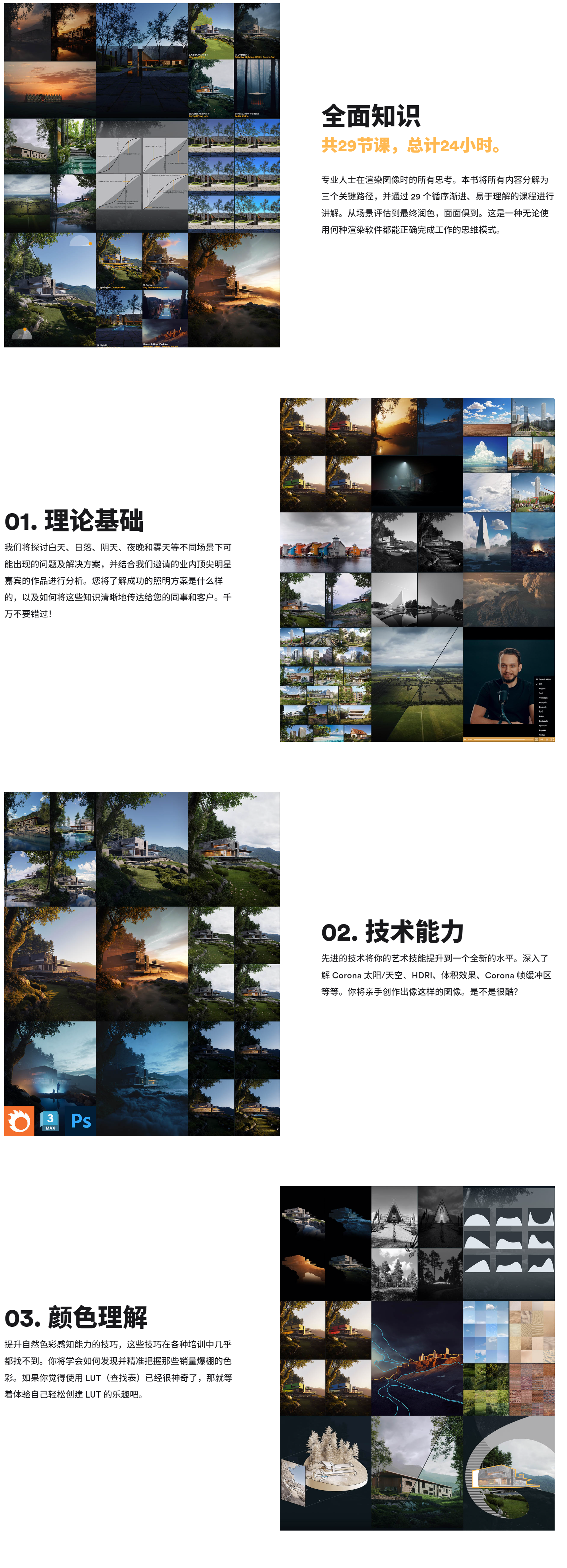 中英文字幕-3ds Max Corona室外建筑可视化外景灯光渲染教程 CommonPoint – 3D Exterior Lighting Masterclass