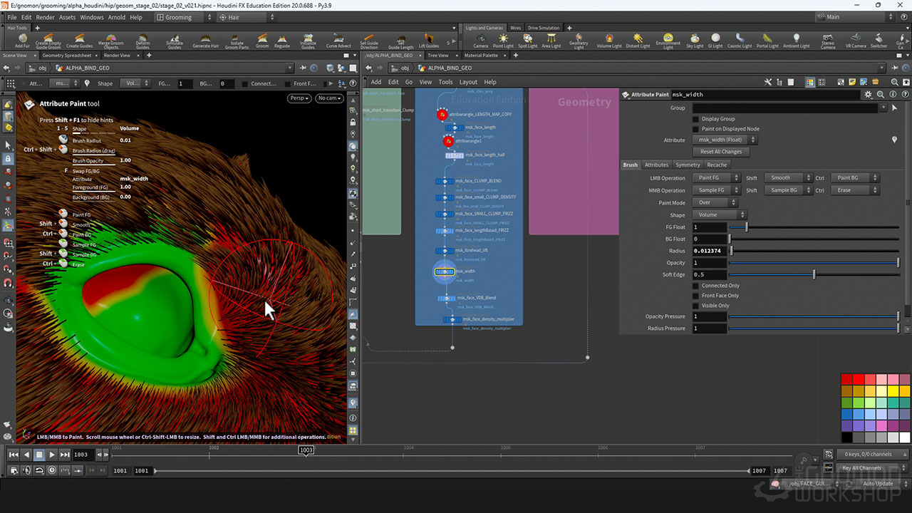 中英文字幕-Houdini动物毛发模拟阿诺德渲染教程 Fantasy Creature Grooming in Houdini 10010.jpg