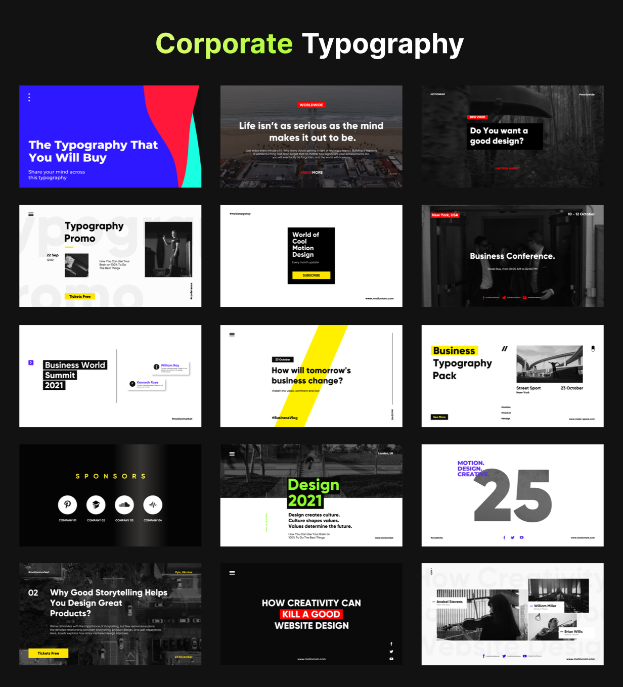 AE脚本|500种创意社交媒体动态文字标题排版字幕条动画预设 Just Typography Pack V3