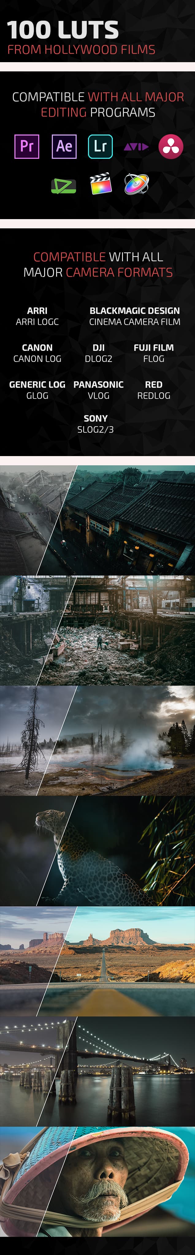 LUTS预设|100种好莱坞电影风格调色预设 LUTs from Hollywood Films