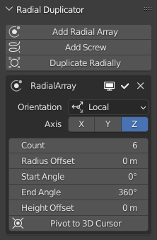 Blender插件|快速创建环状模型阵列复制工具 Radial Duplicator 2.2