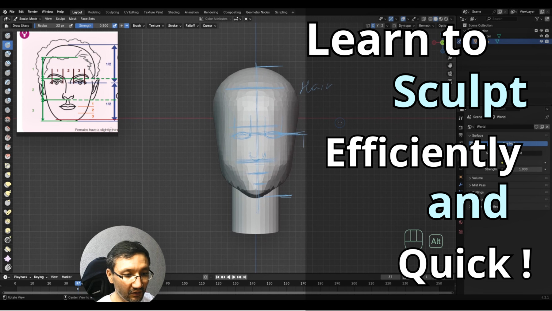 中英文字幕-Blender风格化女性头像雕刻教程 Stylized Female Heads Sculpting in Blender Course file (3).jpg