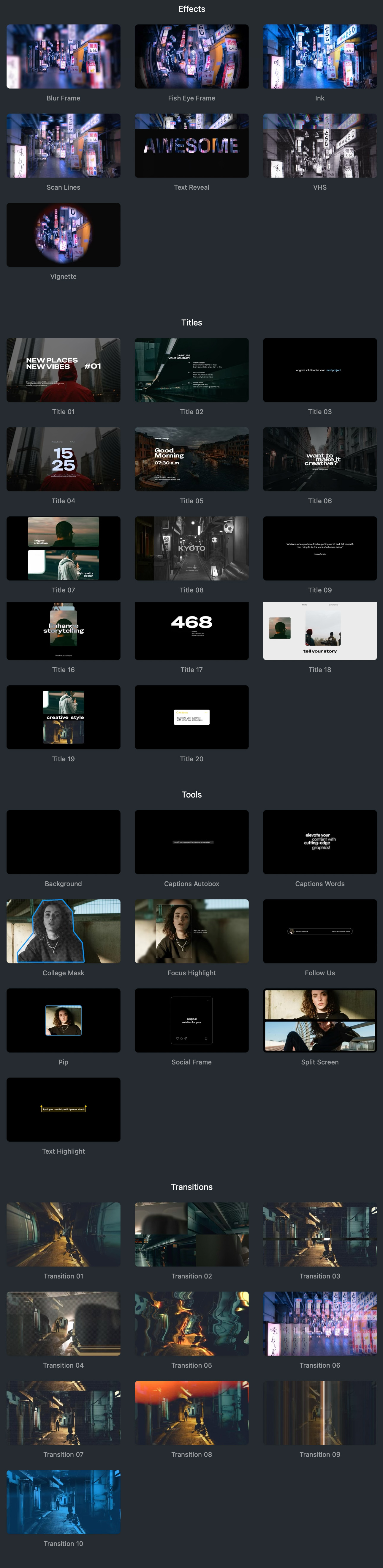 中英双语-FCPX插件|全能剪辑文字标题视频转场效果套装 Studio Tools