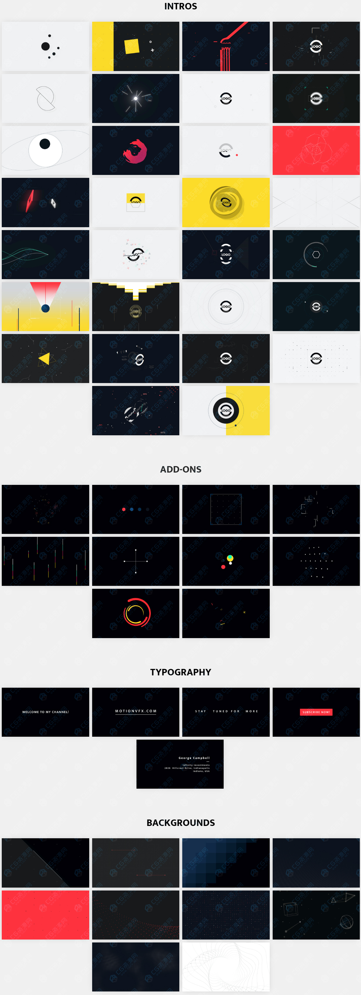 FCPX插件|55组现代品牌LOGO开场简介形象宣传动画预设 motionVFX mIntro 2