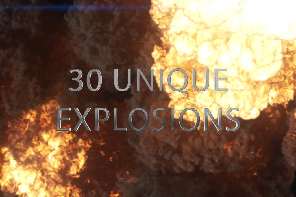 4K视频素材-31个大型爆炸浓烟特效合成VFX动画 (有透明通道) 30 Massive VFX Explosions Pack精品推荐、视频素材