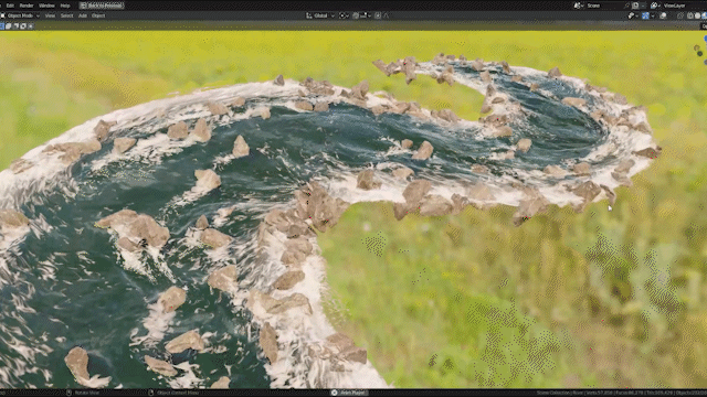 Blender小溪河流生成资产预设 Realtime River Generator V1.3.1 promo_AdobeExpress.gif
