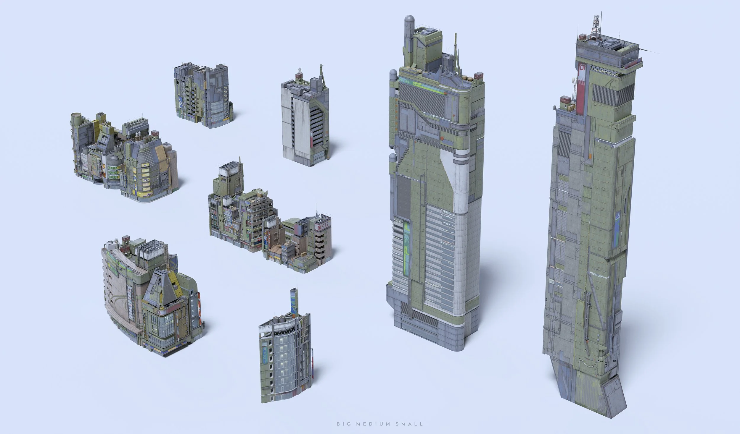 次世代赛博朋克日本千叶城市建筑楼房街道场景人物角色3D模型资产 BigMediumSmall – Chiba city (Blender/OBJ/FBX/Unreal格式) City_Blocks2.webp
