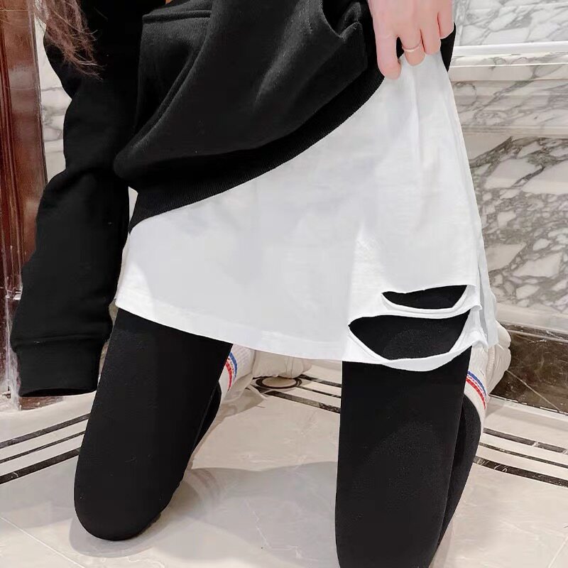 Hitons large-yard woman fat mm-fat jersey sweater under the underneath and stack and cover white