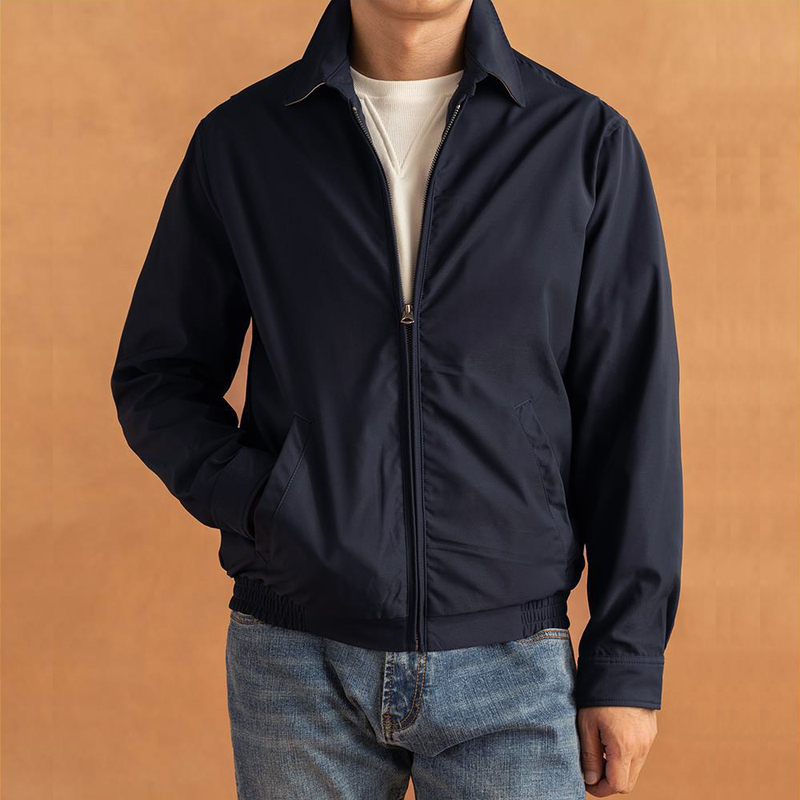 Same Style as Polo! High-Quality Pure Cotton Spring and Autumn Executive Jacket for Men, Middle-Aged Lapel Dad's Coat