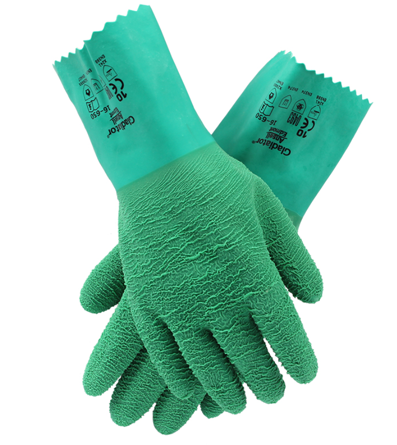 Ansell Ansell 16-650 butantrile anti - heat - resistant gloves rubber coated acid insulation gloves