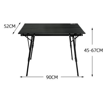 Outdoor folding table and chairs camping table aluminum alloy portable lift egg roll table complete set of camping equipment