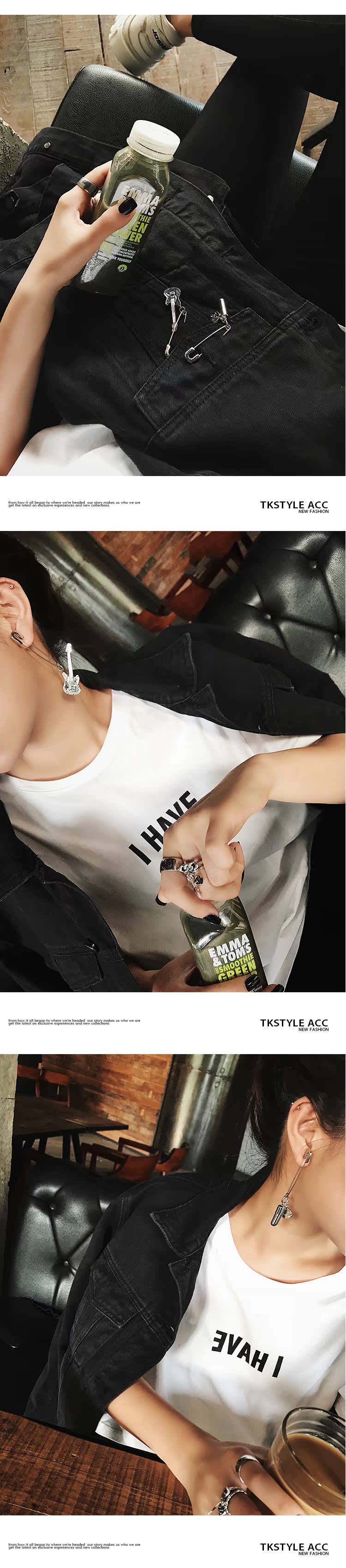 TKSTYLEACC tùy chỉnh Châu Âu và Hoa Kỳ thời trang hoang dã guitar thuốc pin phụ kiện bông tai trâm cài cá tính huy hiệu cài áo