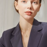 Модное ожерелье, элегантная цепочка до ключиц с буквами, стиль, золото 14 карат