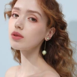 Серьги, искусственные клипсы из жемчуга, стиль, серебро 925 пробы, золото 14 карат