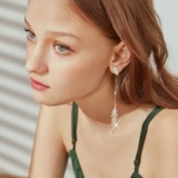Модные серьги, стиль, серебро 925 пробы, золото 14 карат