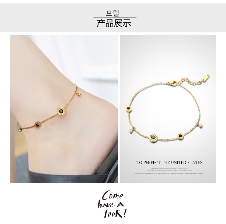 Phong cách tĩnh thời gian bài hát tinh tế thời trang vòng chân nữ La Mã số sao yếu tố thời trang trang sức mùa xuân sản phẩm mới lắc chân nữ 10k