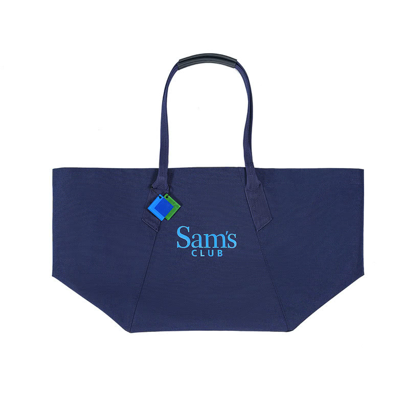 In-Stock Sam's Club Large-Capacity Commuter Shopping Bag, Dark Blue Tote Bag, Waterproof Shoulder Handbag, Eco-Friendly Shopping Bag