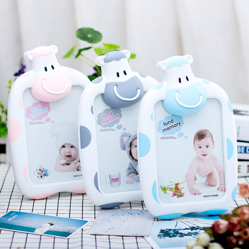 7 inch cartoon baby creative cow photo frame table photo frame student 6 cute cartoon hanging wall picture frame children's ornaments