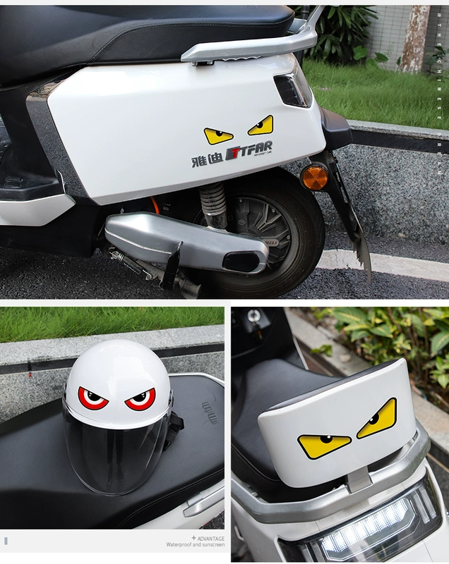 Devil Eyes Dán Xe Hơi Xe Điện Trang Trí Xe Máy Dán Xe Phía Sau Cửa Sổ Cá Tính Sáng Tạo Miếng Dán Phản Quang logo xe ôtô dán decal ô tô