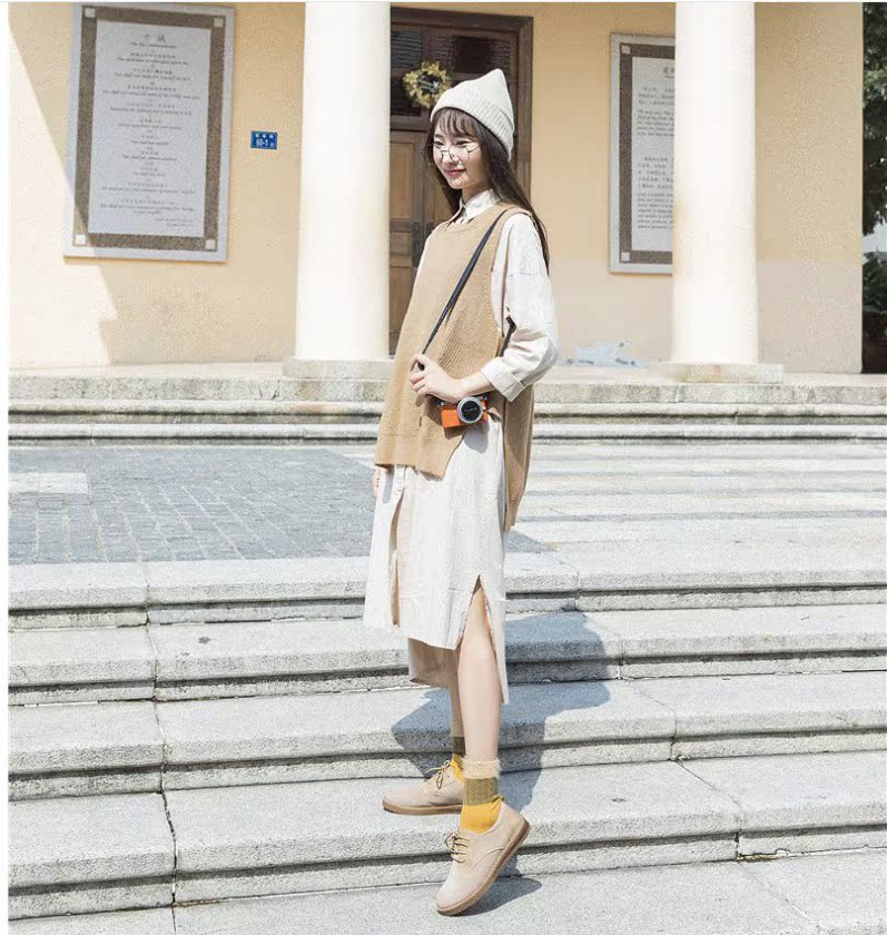 Thời trang ấm áp vớ phụ nữ lông sợi khâu Nhật Bản phù hợp với vòng tròn cotton ống vớ Hàn Quốc vớ sang trọng tất dài đến đầu gối