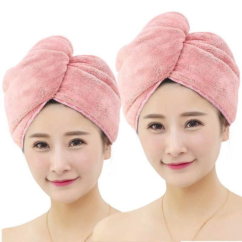 Nắp làm khô tóc Siêu thấm Khăn khô Tóc dày Lau tóc Khăn khô nhanh Gói khăn tắm Turban Mũ tắm - Khăn tắm / áo choàng tắm