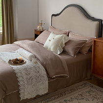 Facile pure cotton 60S gon satin jacquard embroidered lace with four sets of simple European long suede cotton bed with double quilt cover