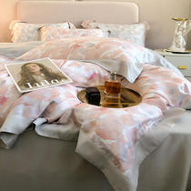 High-end style spring and summer 100 Ogelilan Seiji Heather Sky Silk Printed Fashion Light Lavish Flowers Four Sets