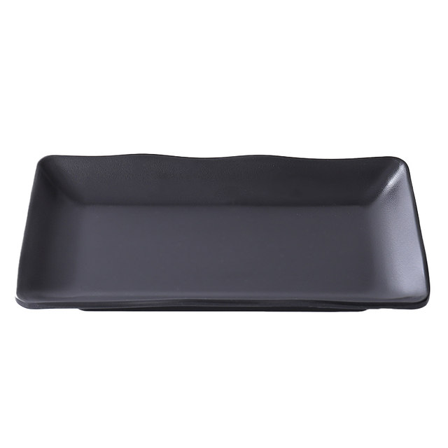 Barbeque restaurant special plate rectangular melamine black plastic tableware commercial buffet hot pot plate side dish plate