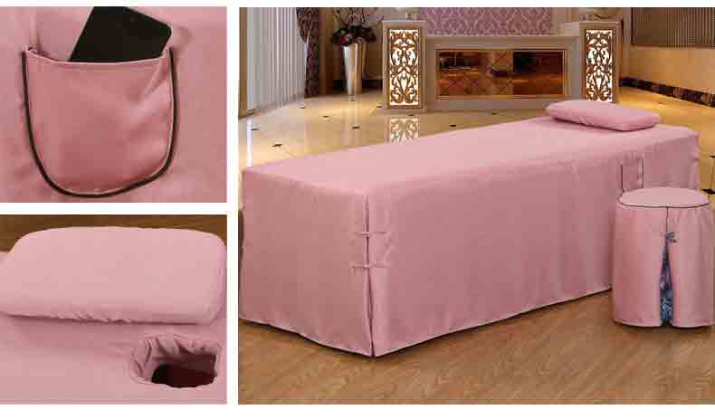Beauty salon khăn trải giường gia đình điều trị bộ đồ giường massage bốn giường Body SPA Beauty bộ giường bedspread của lỗ custom-made - Trang bị tấm khăn trắng trải giường spa