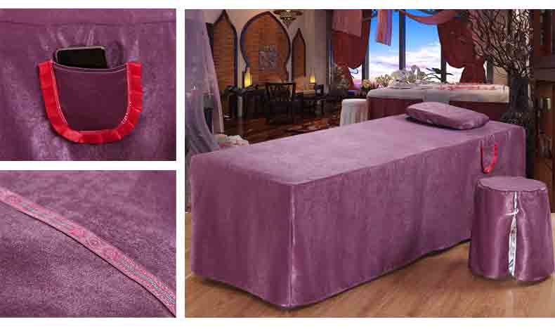 Một gia đình bốn dày bedspread liệu pháp làm đẹp massage massage giường SPA thẩm mỹ viện với lỗ giường tùy chỉnh gói - Trang bị tấm ga spa