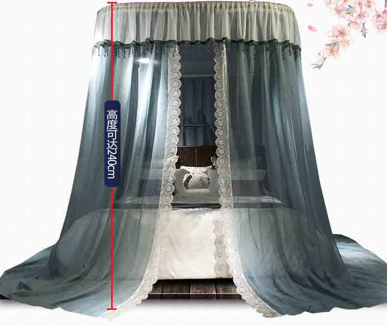 Shaman công chúa ngủ áo choàng hạ cánh nhà Hàn Quốc hình chữ U nhôm khung ray ins Continental thời con gái lưới đôi - Bed Skirts & Valances 	rèm giường cho bé